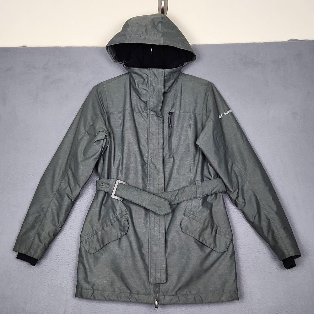 Columbia Beverly Mountain II Womens Small Gray Omni-Heat Hooded Belted Parka